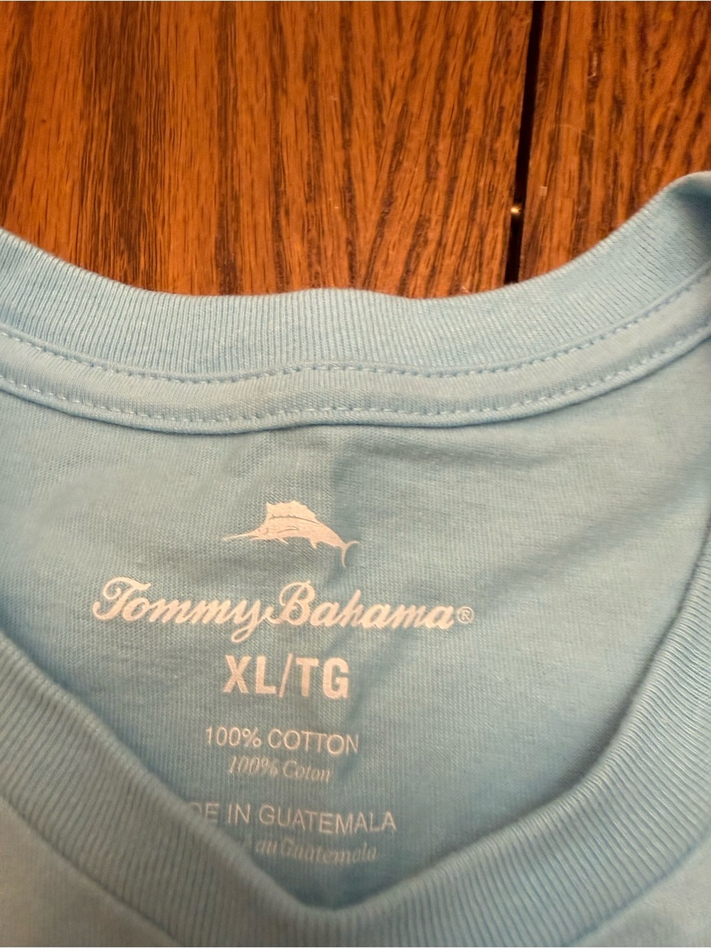 Tommy Bahama Light Blue Short-Sleeve Tee with Small Coral Logo - Picture 2 of 6